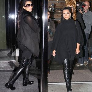 Stuart Weitzman HiLo thighhigh black leather boots